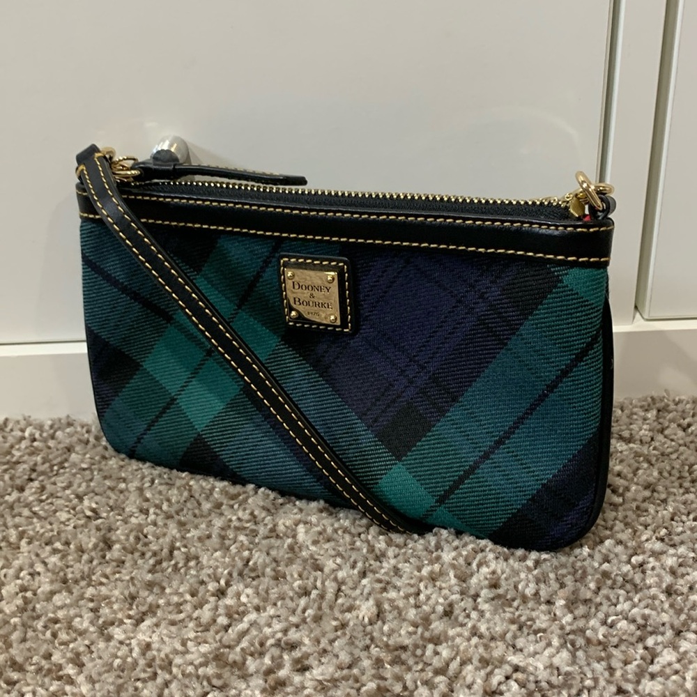 Dooney and Bourke Tartan Plaid Large Slim Wristlet